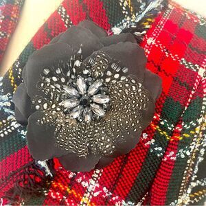 Beautiful Large Feather and Rhinestone Brooch NWOT